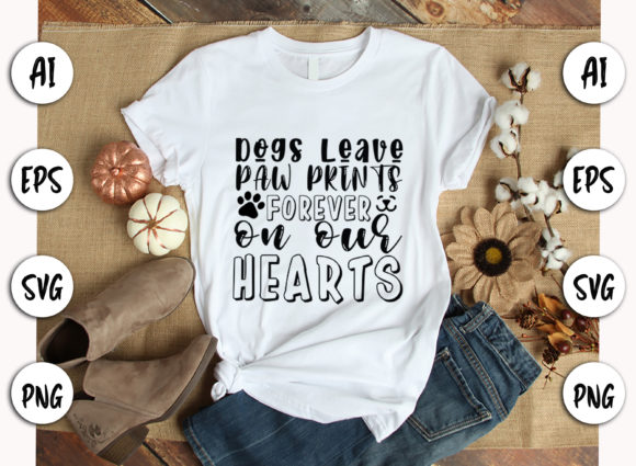 Pawprints Forever on Hearts SVG