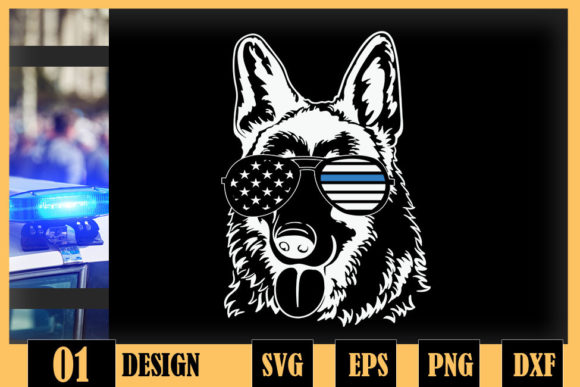 Police Officer Police Dog Thin Blue Line
