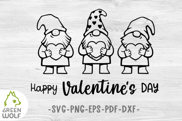 Valentine Design with Funny Gnomes
